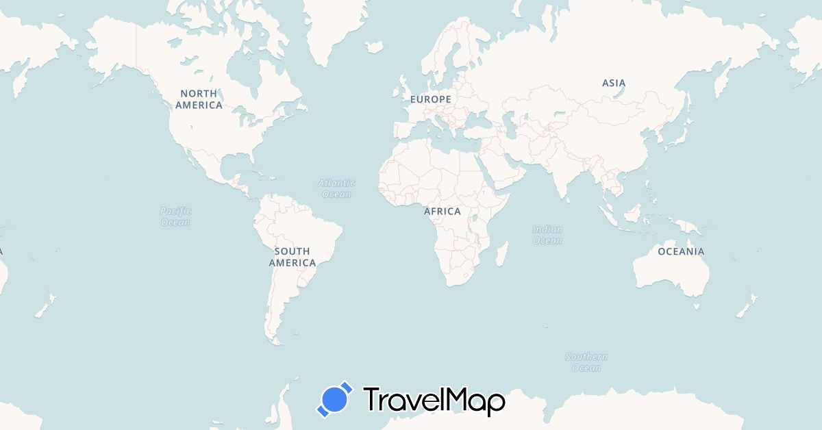 TravelMap itinerary: driving in Angola, Cameroon, Gabon, Guinea, Equatorial Guinea, Liberia, Mauritania, Turkey (Africa, Asia)